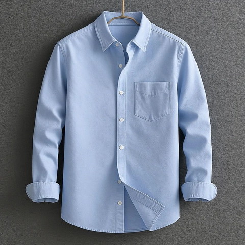 Chemise Homme Casual Business Manches Longues Couleur Unie Col Rabattu Coupe Large Haut à Boutons Chemise Homme Respirante