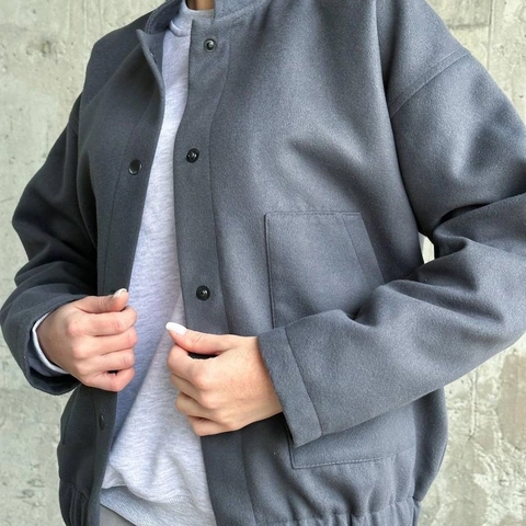 Giacca Casual da Donna con Collo alla Coreana e Bottoni Vestibilità Ampia Tinta Unita Streetwear Cappotto con Tasche Autunno