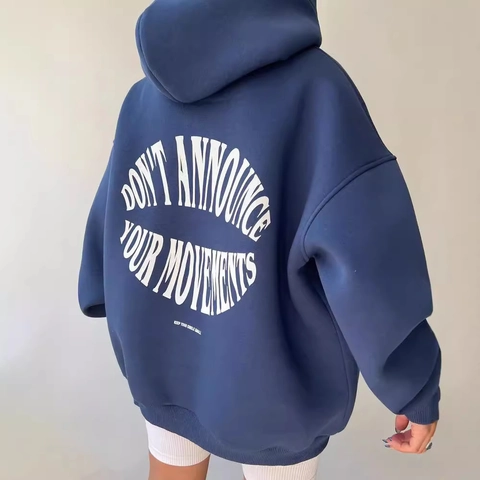 Women Casual Oversized Hoodie Long Sleeve Letter Print Hooded Sweatshirt Loose Drop Shoulder Streetwear Pullover Tops