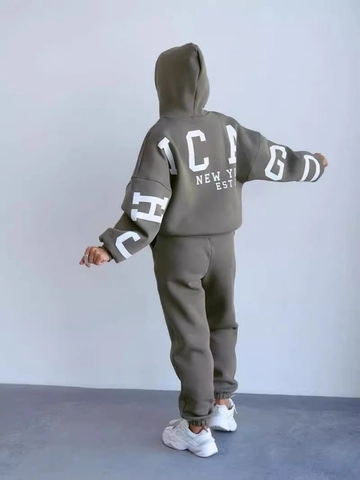 Women's Casual Oversized Hoodie Top And Pants Polyester Back Letter Print Long Sleeve Hooded Sweatshirt Jogger Suit Streetwear Daily Wear