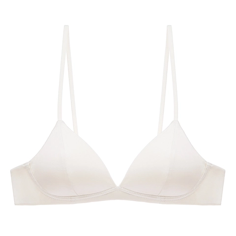 Sujetador Francés Sin Costuras Ni Aros Para Mujer Sexy Copa Triangular Delgada Escote en V Profundo Correas Ajustables Transpirable Lencería de Nailon Spandex