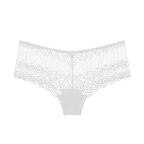 Bragas de Encaje Sexy para Mujer Ultra Delgadas Transparentes Cintura Baja Ropa Interior Lazo Decorativo Algodón Entrepierna Bikini