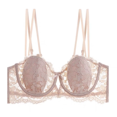 Franse Sexy Kanten Beha En Slip Vrouwen Ondergoed Bloemenborduursel Dunne Cup Beugel Lingerie Wit Zwart Beige Rood