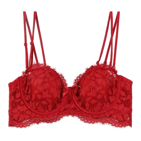 Franse Sexy Kanten Beha En Slip Vrouwen Ondergoed Bloemenborduursel Dunne Cup Beugel Lingerie Wit Zwart Beige Rood