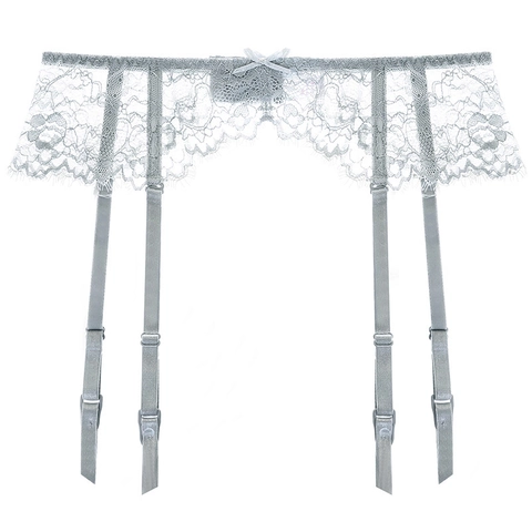 Sexy Kant Gordel Voor Vrouwen Met Verstelbare Bandjes Bloemen Wimperkant Retro Strik Transparante Lingerie Accessoire