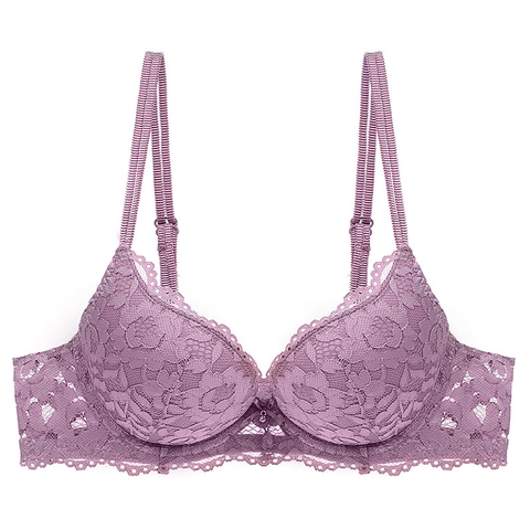 Women Sexy Lace Push Up Bra Floral Embroidery Underwire Bra For Women Adjustable Straps Lingerie Top 9193WX