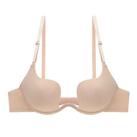 Sujetador Invisible Sin Costuras con Escote en U Profundo Push Up Espalda Al Aire con Aros Multiposición Lencería para Bodas y Fiestas