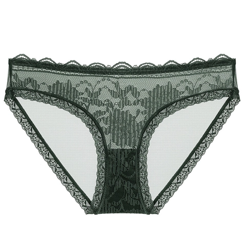 Women Sexy Lace Mesh Panties Low Waist Breathable Floral Lingerie Hollow Out Hip Lift Briefs Elegant Female Underwear
