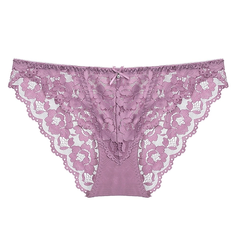 Sexy Transparente Spitzenhöschen Für Damen Mit Blumenmuster Niedrige Taille Atmungsaktive Lingerie Mit Schleife Strass-Anhänger