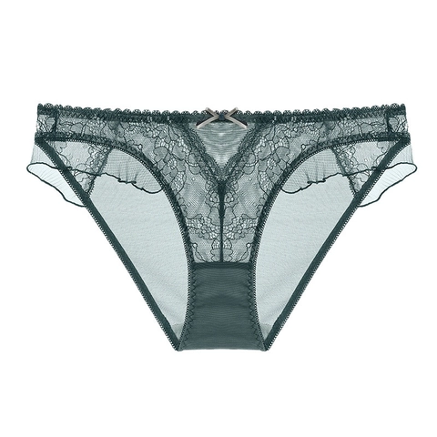 Damen Sexy Spitze Höschen Französisch Ultradünne Transparente Netz Niedrige Taille Unterwäsche Atmungsaktiv Blumen Bestickt Lingerie