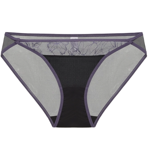 Bragas de Mujer Sexy de Encaje Francés y Malla Cintura Baja Transpirable Entrepierna de Algodón Patchwork Floral Calzoncillos