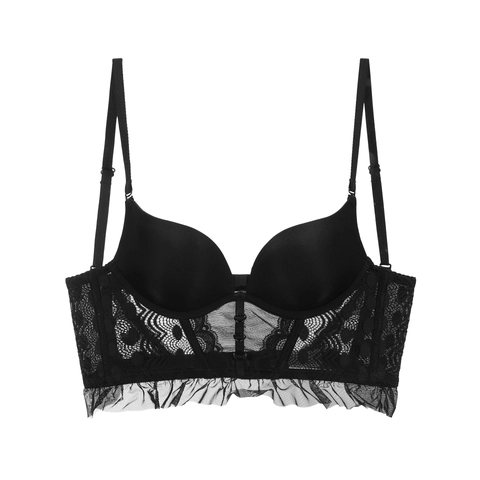 French Style Lace Bustier Bra U-Shaped Back Beauty Fishbone Push Up Tank Top Bralette For Women Elegant Sexy Underwear