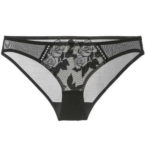 Bragas de Encaje Sexy para Mujer Estilo Francés Ultra-Delgado Bordado Floral Malla Transpirable Cintura Baja Con Entrepierna de Algodón