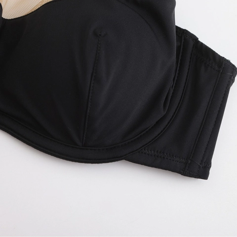 Franse Sexy Push-up Bh Dames Naadloos Mesh Splicing Beugel Dunne Cup Bralette Minimalistische Lingerie Ademend Ondergoed