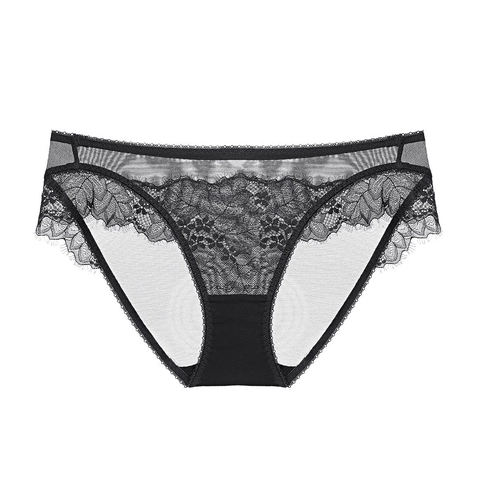 Bragas de Encaje Francés Sexy para Mujer Ultra Finas Trasparentes Bordado Floral Transpirables Cintura Baja Lencería
