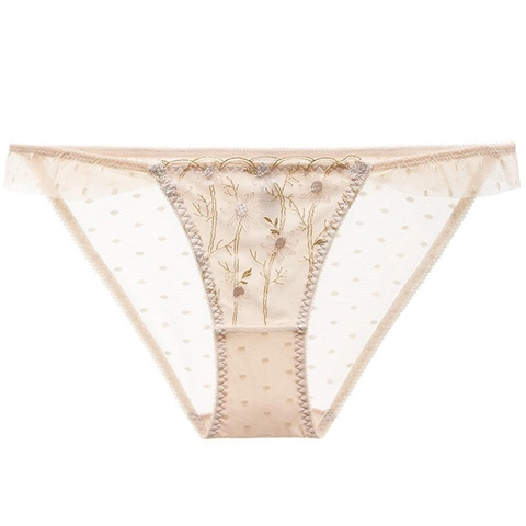 Sexy Mutandine da Donna in Pizzo Trasparenti in Rete con Ricamo Floreale Traspiranti a Vita Bassa Senza Cuciture in Poliammide