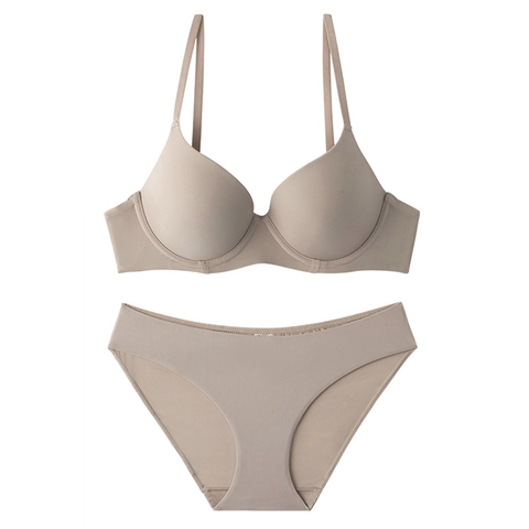 Women Seamless Bra And Panty Lingerie Underwear Bra And Panties Bra And Briefs Soft Steel Wire Support Push Up Bra Smooth Glossy Bra And Panty Sets Lingerie For Women
