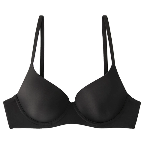 Women's Seamless Thin Mold Cup Bra Comfortable Breathable Push Up Lingerie Smooth Underwear With Adjustable Straps