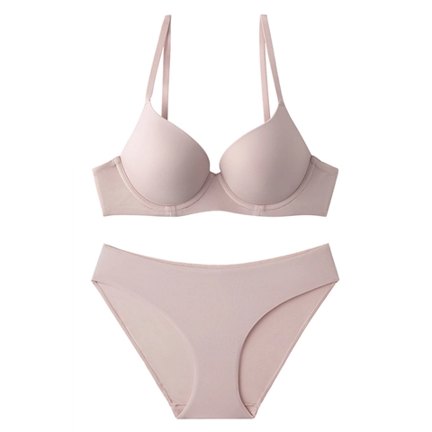Women Seamless Bra And Panty Lingerie Underwear Bra And Panties Bra And Briefs Soft Steel Wire Support Push Up Bra Smooth Glossy Bra And Panty Sets Lingerie For Women