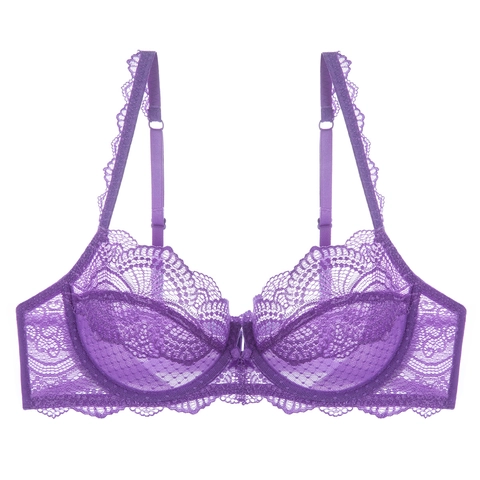 Französischer Sexueller Spitzen BH Ultradünn Für Damen Mit Bügel Atmungsaktiv Floral Schleife Elegant Lingerie BH