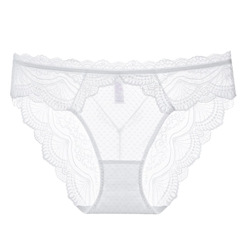 Sexy Spitzenhöschen Damen Französisch Ultradünne Transparente Mesh Niedrige Taille Slips Blumig Gepunktet Nahtlos Unterwäsche