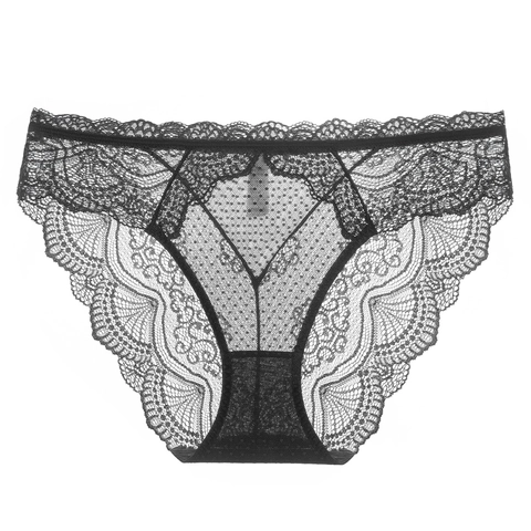 Sexy Spitzenhöschen Damen Französisch Ultradünne Transparente Mesh Niedrige Taille Slips Blumig Gepunktet Nahtlos Unterwäsche