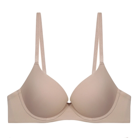Soutien-Gorge Sexy Sans Couture Pour Femmes Bonnet Moulé Mince Lisse Réducteur Armature Souple Maintien Latéral Lingerie Unie