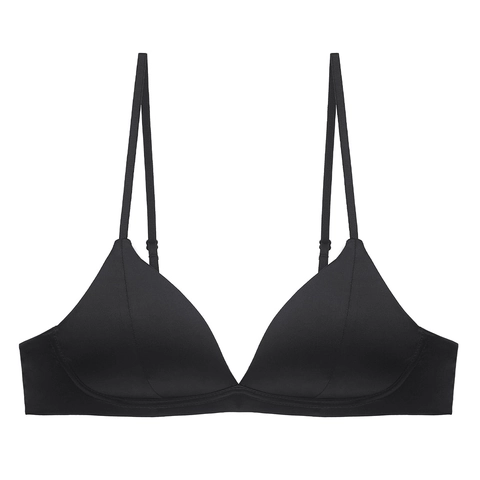 French Seamless Triangle Cup Bra Wire Free Thin Molded Cup Bralette Minimalist Smooth Nylon Spandex Lingerie For Women