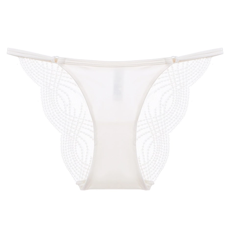 Mutandine Sexy in Pizzo da Donna Stile Francese Traspirante a Vita Bassa in Nylon Con Tassello in Cotone Sollevamento Glutei Intimo