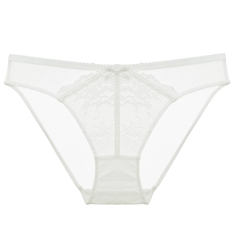 French Sexy Lace Mesh Panties Ultra-Thin Embroidery Low Waist Breathable Hip Lift Triangle Underwear For Women