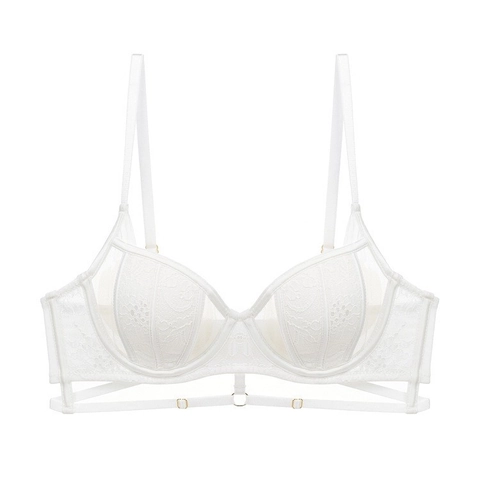 Franse Sexy Kant Mesh Beha Vrouwen Minimizer Dunne Cup Zachte Beugel Lingerie Grote Borst Lijkt Kleiner Ondersteuning Beha