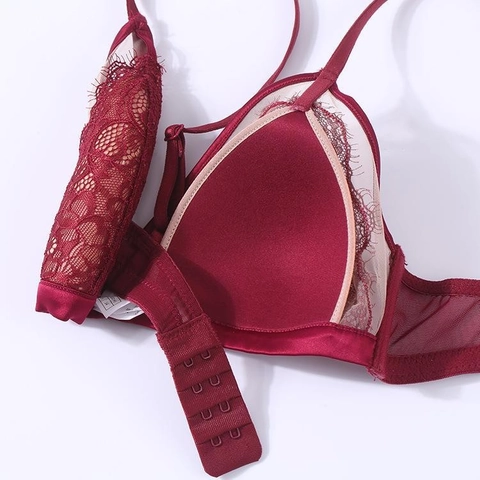 Women's French Eyelash Lace Bralette Wireless Triangle Cup Lingerie Sexy Breathable Ultra-Thin Nylon Spandex Bra For Everyday