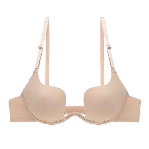 Sujetador sin Costuras Sexy Deep U Plunge Push Up Ropa Interior Invisible para Vestido de Corte Bajo y Espalda Descubierta Boda Fiesta Lencería
