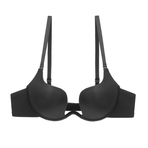 Sujetador Sexy con Escote en U Profundo para Mujer Sin Espalda Sin Costuras Push Up Correas Convertibles para Boda Fiesta