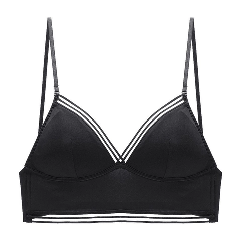 French Style Deep V Backless Bra Women Sexy U-Shaped Low Back Wireless Bralette Comfortable Seamless Triangle Cup Lingerie