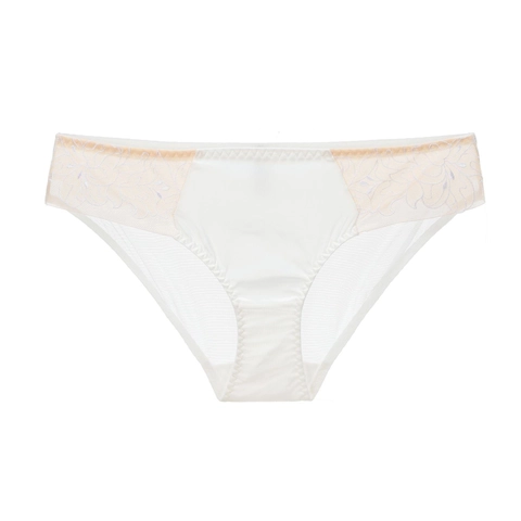 Culottes en Dentelle Sexy pour Femmes Style Français Ultra-Minces Respirantes Broderie Florale Mesh Taille Basse Entrejambe en Coton Slips Lingerie