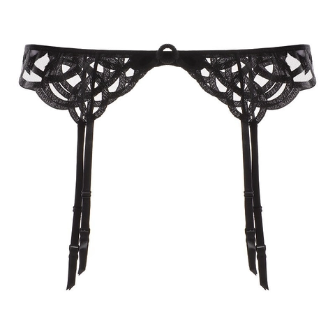 Dames Sexy Kant Gordel Franse Stijl Opengewerkt Bloem Geborduurd Verstelbare Banden Lingerie Accessoire Zwart Wit Blauw