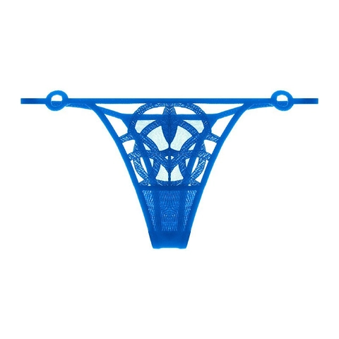Tanga de Encaje Sexy para Mujer con Bordado Cintura Baja Geométrico Calado Transpirable G-String Lencería Ropa Interior