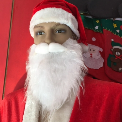 Barba De Papá Noel De Felpa Blanca Bigote De Navidad Realista Accesorio De Disfraz Para Fiesta De Vacaciones Con Correa Elástica