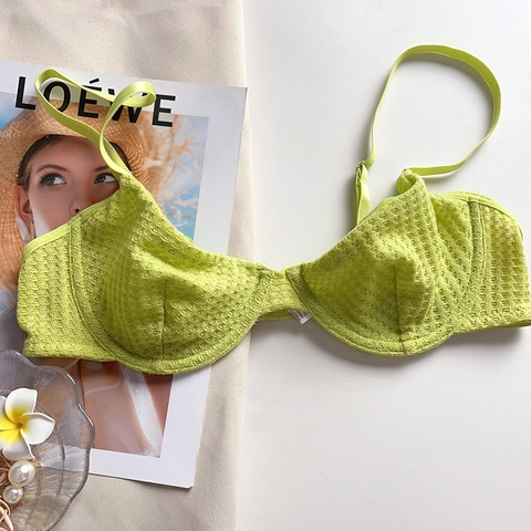 Soutien-gorge Ultra-mince à Armatures Style Français Femmes Sexy Dentelle Maille Minimisant Forte Poitrine Respirant Lingerie