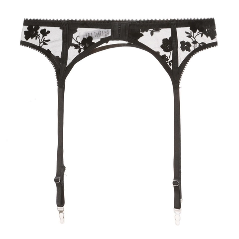 Französischer Sexy Hauchdünner Bestickter Spitzen Strumpfhalter Transparentes Mesh Floral Strapse Für Strümpfe Damen Lingerie Zubehör
