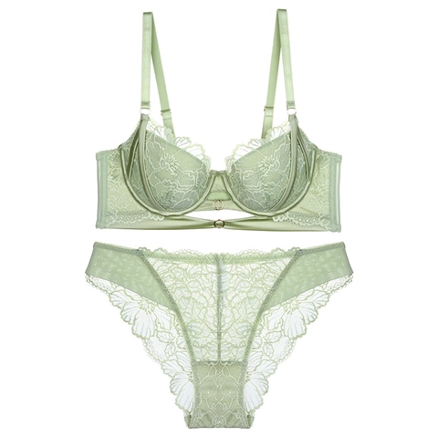 Donna Sexy Stile Francese Traforato Pizzo Floreale Reggiseno E Mutandine Supporto Con Ferretto Anello Di Metallo Lingerie