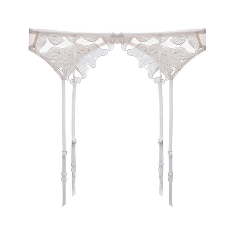 Französischer Sexy Strapsgürtel Spitze Verstellbare Träger Blumenstickerei Schleife High Waist Straps Damen Lingerie Zubehör