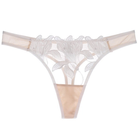 Sexy Style Français Femmes Broderie Dentelle G-String Respirant Mesh Patchwork Taille Basse String Applique Florale Lingerie