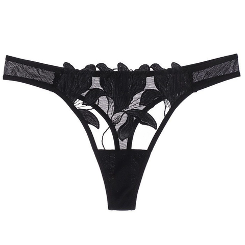 Sexy Style Français Femmes Broderie Dentelle G-String Respirant Mesh Patchwork Taille Basse String Applique Florale Lingerie