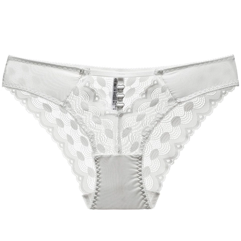 Frans Sexy Kant Slipje Voor Vrouwen Ultradun Ademend Katoenen Kruis Lage Taille Slips Hart Decoratie Ondergoed