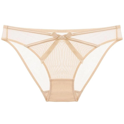 Sexy Women Lace Mesh Panties Bow Low Waist Ultra Thin Transparent Breathable Lingerie Briefs Underwear For Women
