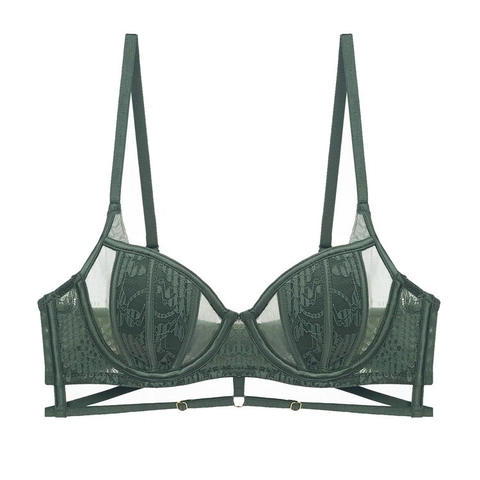 Franse Sexy Kant Mesh Beha Vrouwen Minimizer Dunne Cup Zachte Beugel Lingerie Grote Borst Lijkt Kleiner Ondersteuning Beha