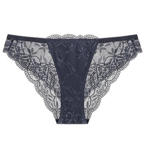 Bragas de Encaje Sexy para Mujer Transparentes Ultra Delgadas Florales Con Entrepierna de Algodón Cintura Baja Lencería Lazo Decoración Ropa Interior