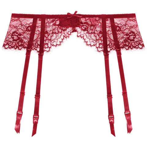 Reggicalze Sexy in Pizzo per Donna Con Cinghie Regolabili Pizzo a Ciglia Floreale Retro Fiocco Lingerie Trasparente Accessorio